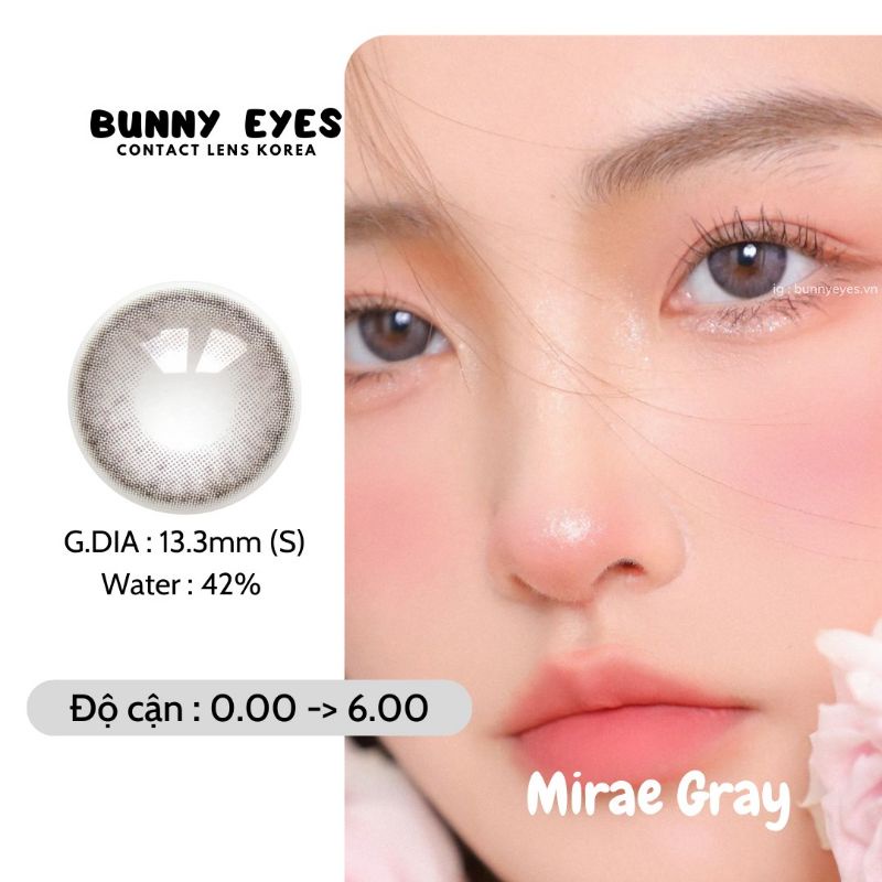 Lens Mắt Kính Áp Tròng BUNNY EYES - Mirae Gray 14.0 Size S