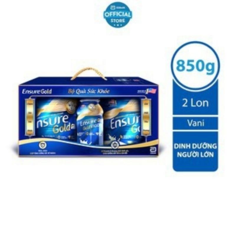 COMBO 2 LON ENSURE GOLD 850G TẶNG 2 CHAI ENSURE VIGOR.