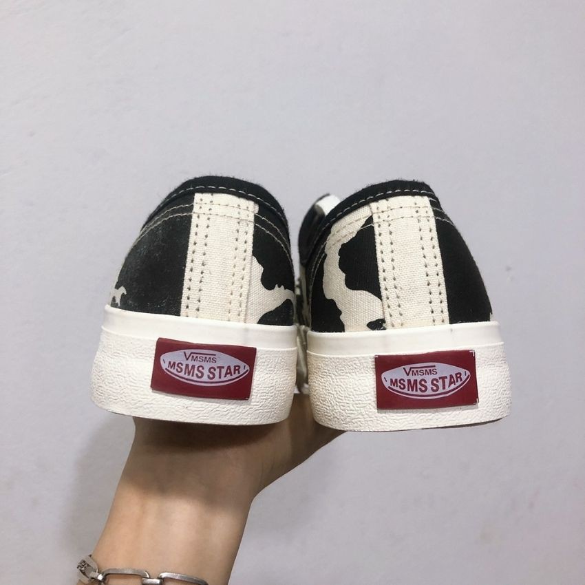 Giày Thể Thao Nữ Đế Bằng Van Taobao Bò Sữa, Giày Đế Thấp, Sneakers