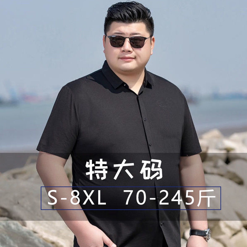 Áo Sơ Mi Tay Ngắn Màu Sắc Đơn Giản Có Size Lớn Cho Nam 100Kg
