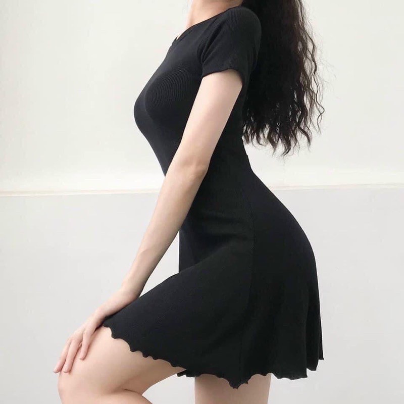 [Rẻ Vô Địch]Váy Đen Đuôi Bèo Côc Tay Nữ [FREESHIP] 🌸 Đầm Dáng Ôm Body,Thiết Kế Bánh Bèo Tiểu Thư Ulzzang HOT | BigBuy360 - bigbuy360.vn