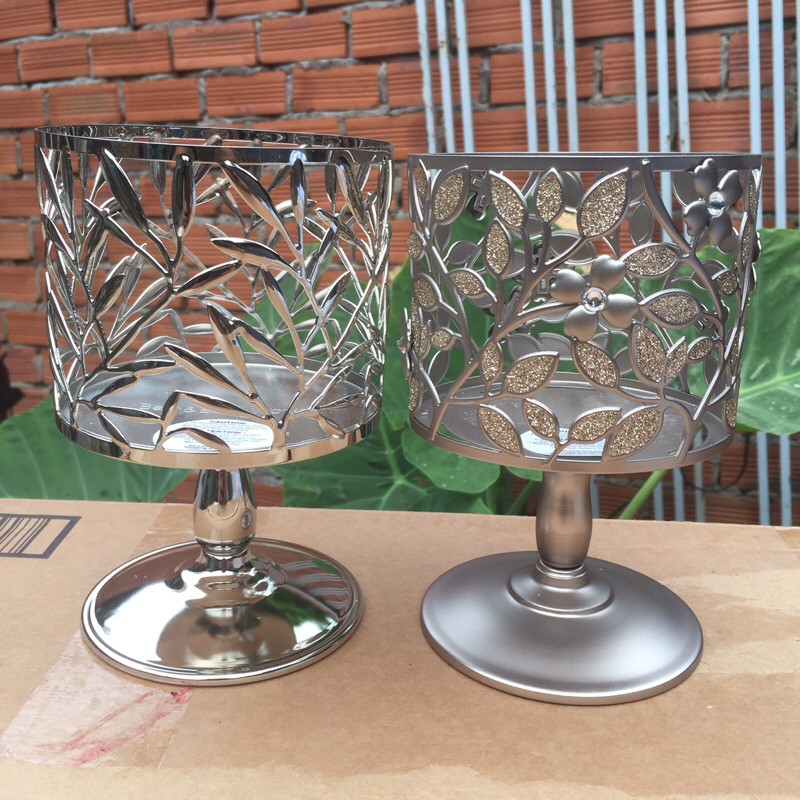 Chân đế đựng nến thơm BBW Bath & Body Works kiểu chiếc lá bóng