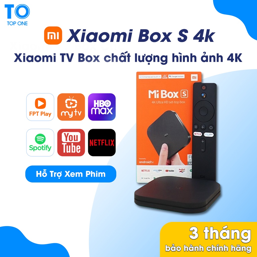 Android Tivi Box Xiaomi Mibox S 4K bản Quốc tế. Tế Tiếng Việt tìm kiếm giọng nói - Hàng chính hãng