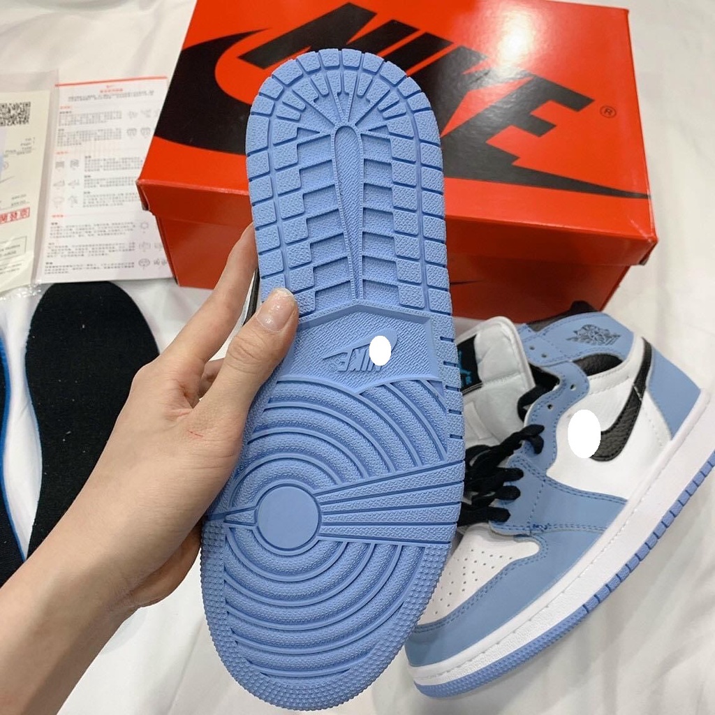 Giày thể thao air JD1 xanh dương cao cổ, Giày jodan 1 high university blue nam nữ Full Box Bill siêu hot 2021