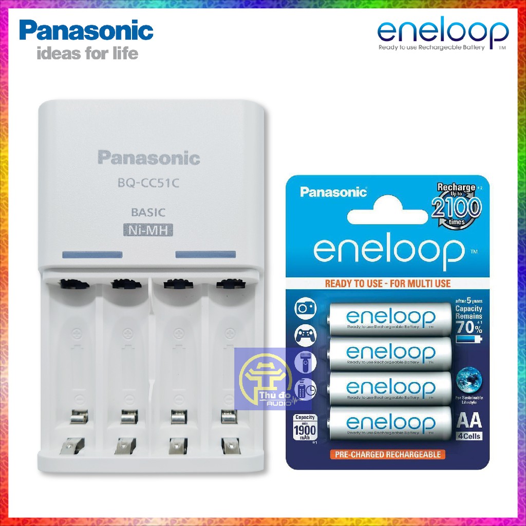 BỘ SẠC PIN ENELOOP PANASONIC BQ-CC51C và 04 PIN ENELOOP PANASONIC 1900mAh, MADE IN JAPAN