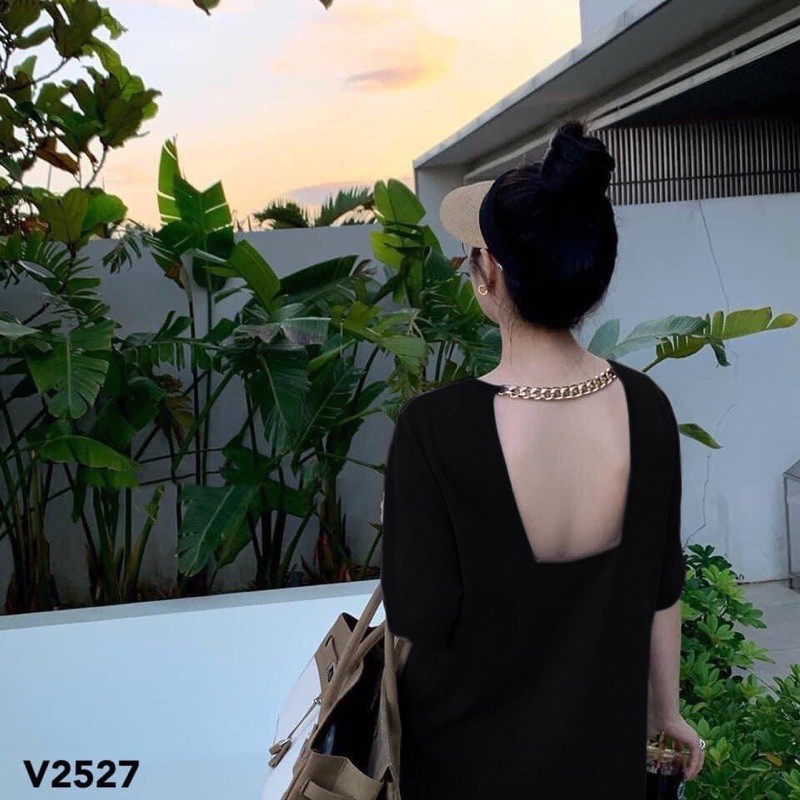 VNU289 - VÁY SUÔNG COTTON HỞ LƯNG XÍCH SAU | BigBuy360 - bigbuy360.vn