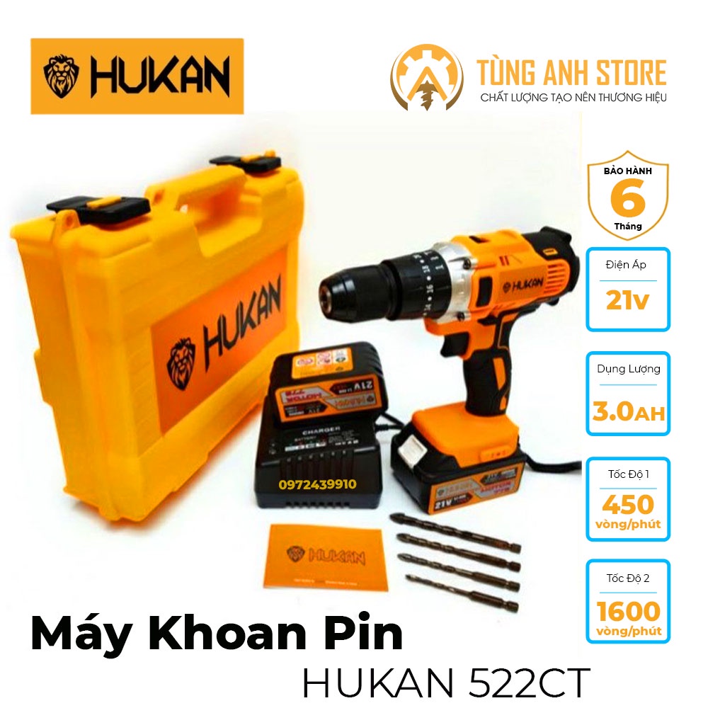 Máy Khoan Pin 3 Chức Năng HUKAN HK522CT chính hãng thương hiệu Mỹ.