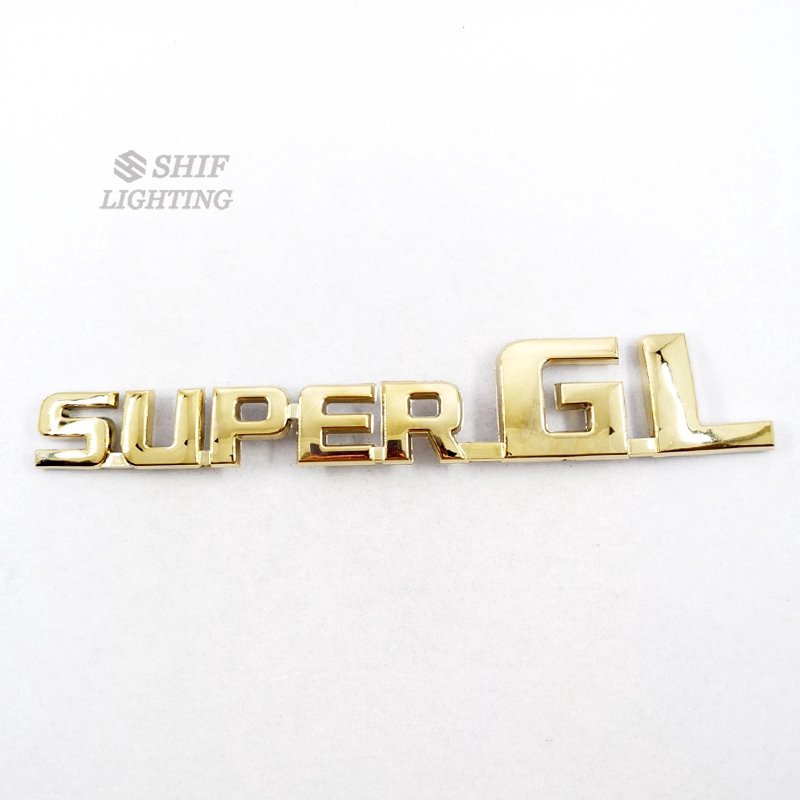 1 x ABS Gold SUPER GL Logo Letter Car Side Rear Trunk Emblem Sticker Badge Decal Replacement For TOYOTA HIACE