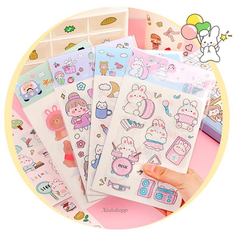 Set 4 Tấm Sticker Bé Gái Luho