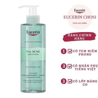 [EUCERIN] Gel Rửa Mặt Da Dầu Mụn Eucerin Pro ACNE Solution Cleansing 400ml