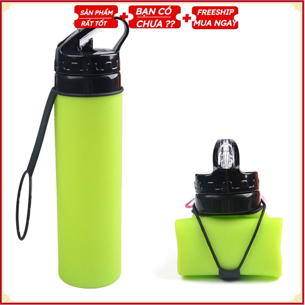 Bình Nước Silicon T10 Gấp Gọn Chuyên Dụng Phượt (Hàng Cao Cấp) ACN1277