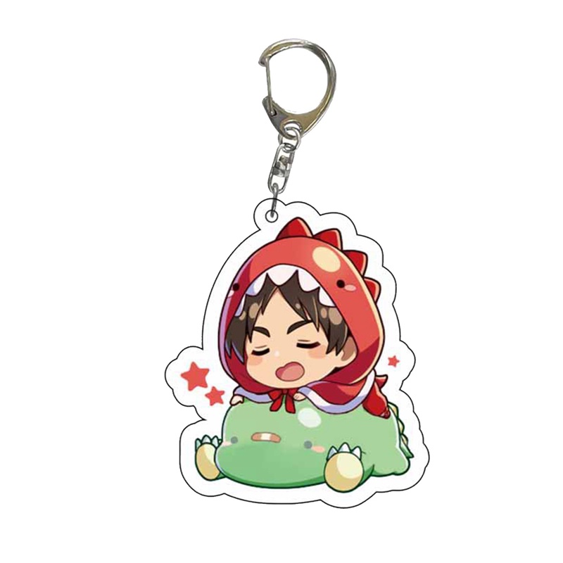 Móc Chìa Khóa Bằng Acrylic Hình Attack On Titan Eren Jaeger Mikasa.Ackerman