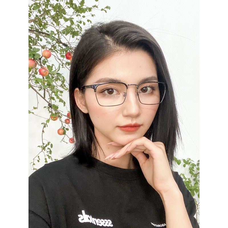 Gọng kính mắt thời trang vuông nam nữ chất liệu kim loại 250KL039 - Accede Sarifa