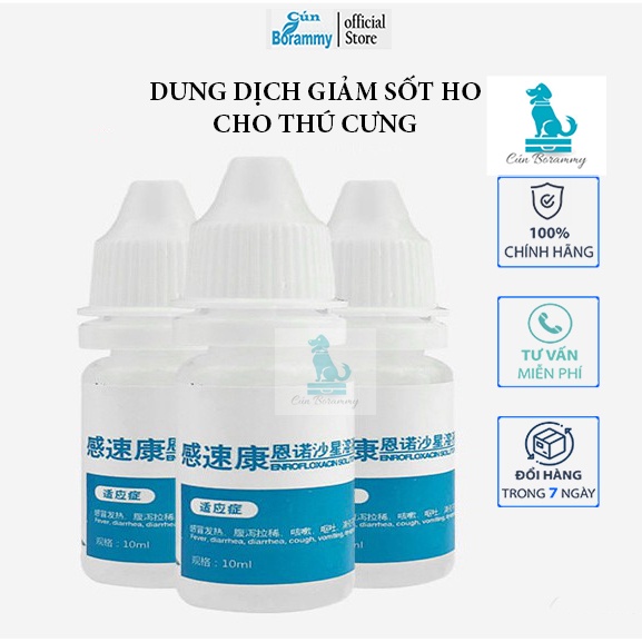 Dung dịch uống giảm cảm sốt ho cho chó mèo