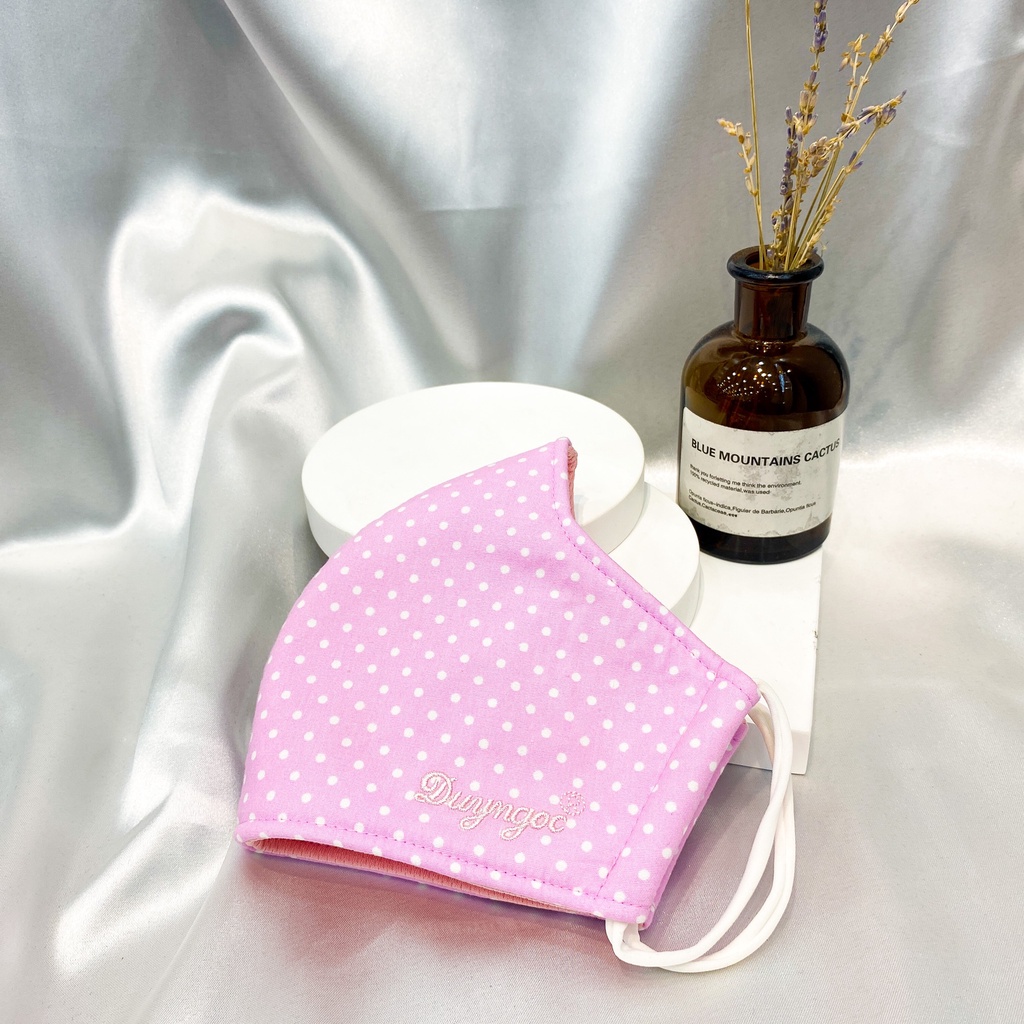 Khẩu trang vải cotton 3 lớp Duy Ngọc kiểu truyền thống- Bi mè, chống tia uv, thoải mái khi đeo, tái sử dụng (5021)