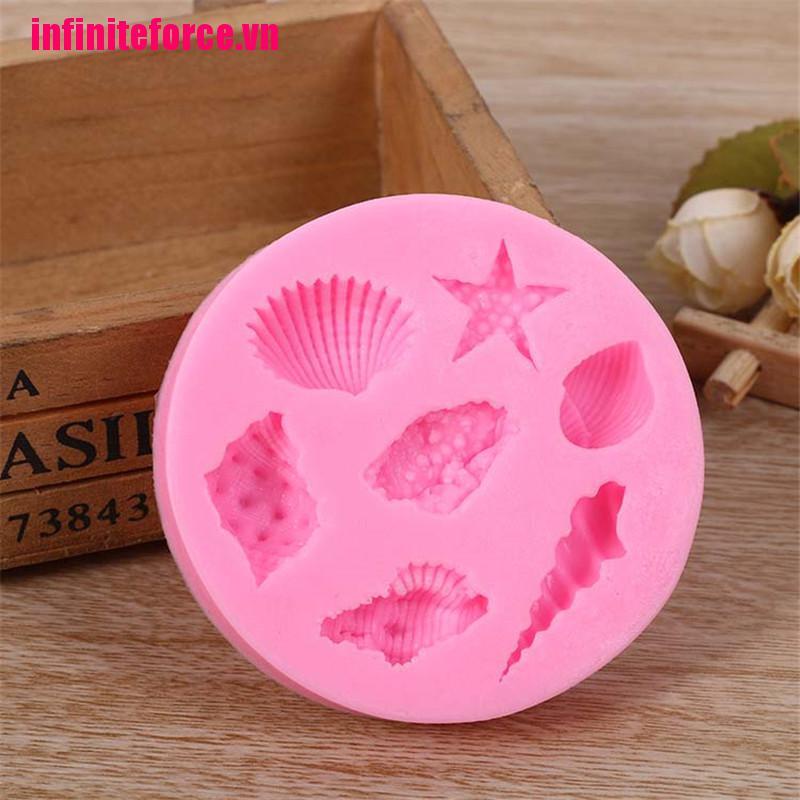 Khuôn Silicone Làm Bánh Hình Vỏ Sò / Biển 3d