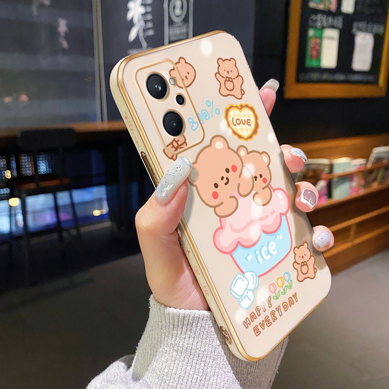 Ốp Điện Thoại Mềm Trong Suốt In Họa Tiết Gấu Cho Realme 9i