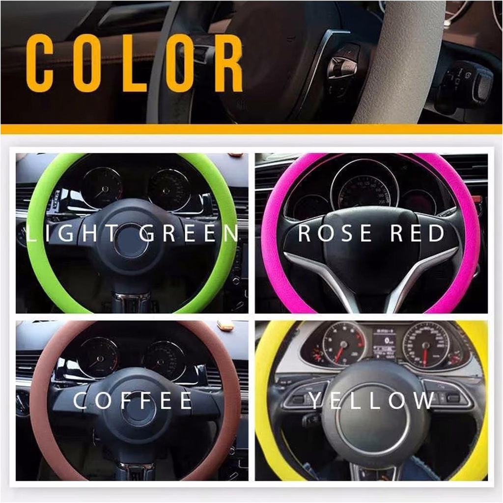 Vỏ Bọc Vô Lăng Xe Hơi Bằng Silicone Siêu Mỏng Chống Trượt / Mài Mòn