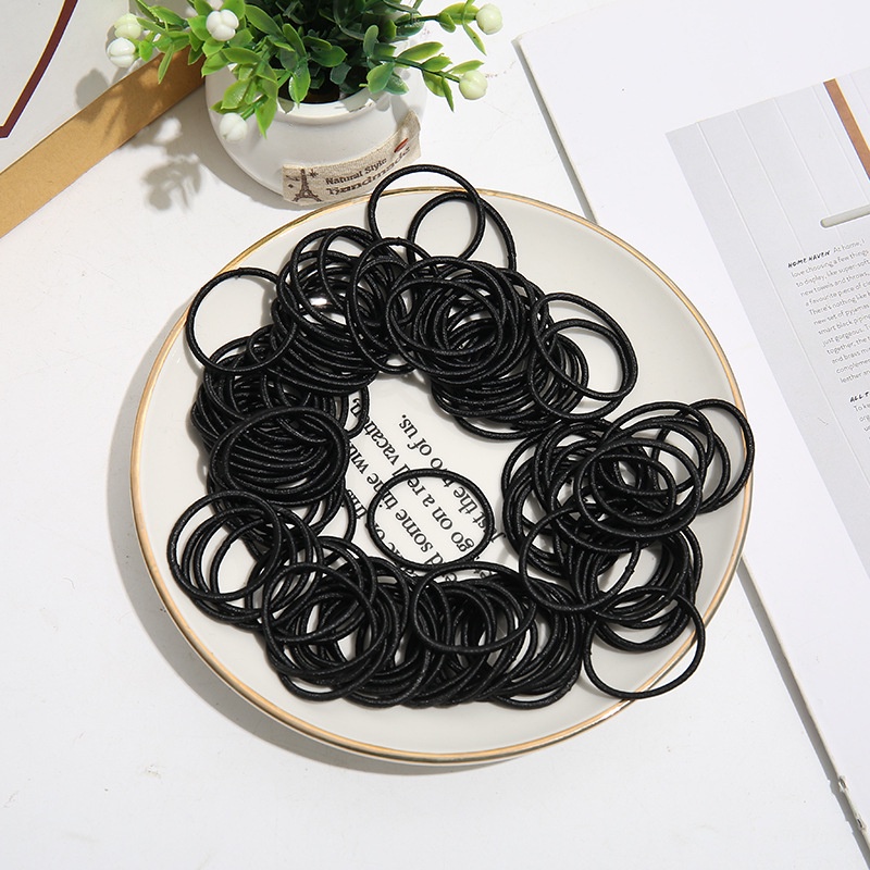 Set 100 Dây Thun Cột Tóc Cao Su Không Làm Tổn Thương Tóc Cho Bé Gái