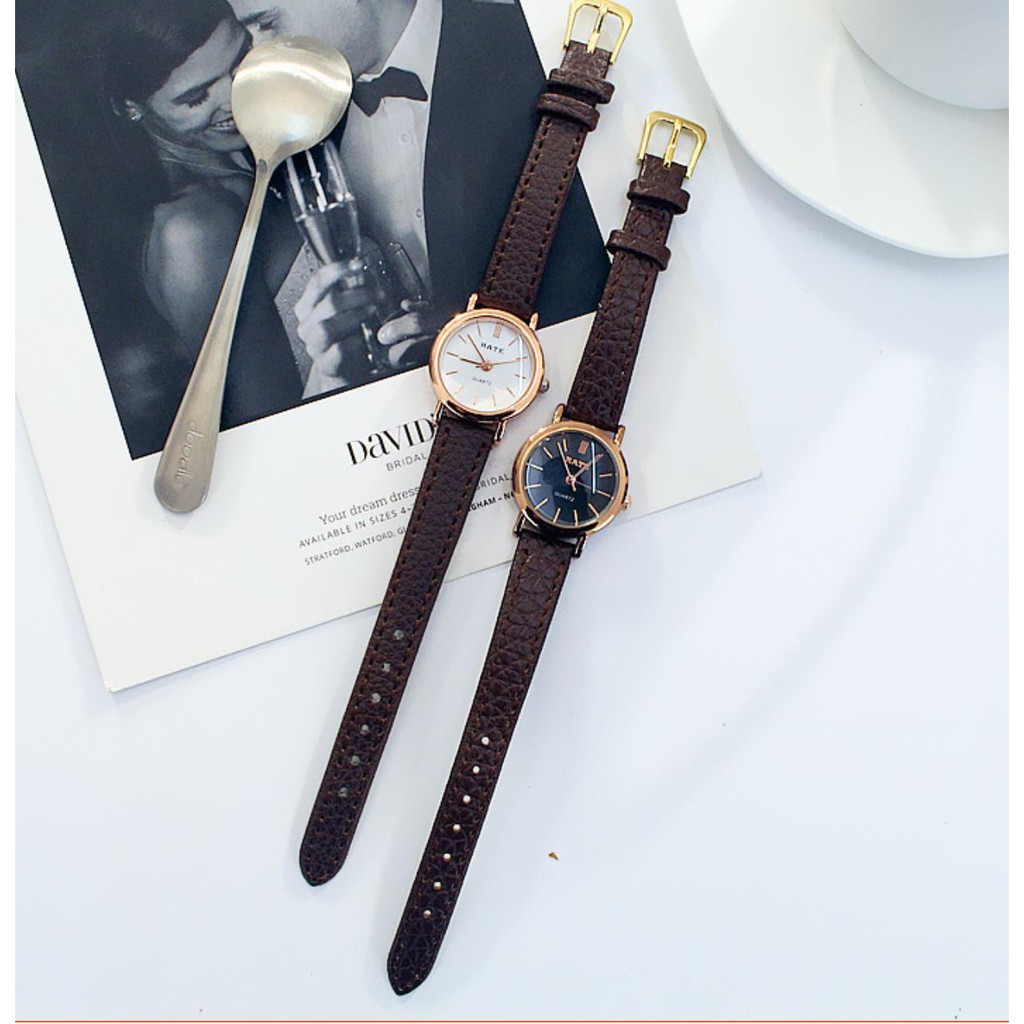 DHD202 ĐỒNG HỒ NỮ DÂY DA RATE MẶT TRÒN SIÊU SANG CHẢNH CỰC ĐẸP | BigBuy360 - bigbuy360.vn