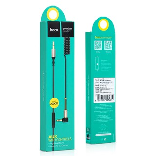 Dây cáp âm thanh HOCO. chuyển đổi 3.5mm đầu cắm sang đầu cắm AUX tích hợp mi cờ rô dành cho loa điện thoại