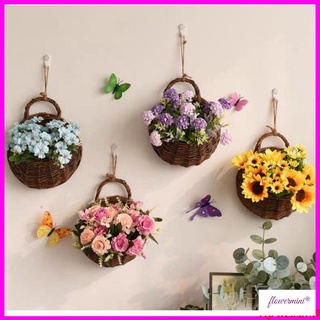 Giỏ Cây Cảnh Hoa Giả Trang Trí Nhà Cửa, Ban Công, Quán Cà Phê, Nhà Hàng Nhiều Mẫu Đẹp Tự Nhiên