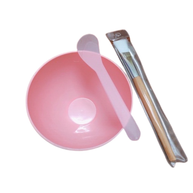[Combo 3 Món] Set Bát + Thìa + Chổi Gỗ Đắp Mặt Nạ Spa Làm Đẹp