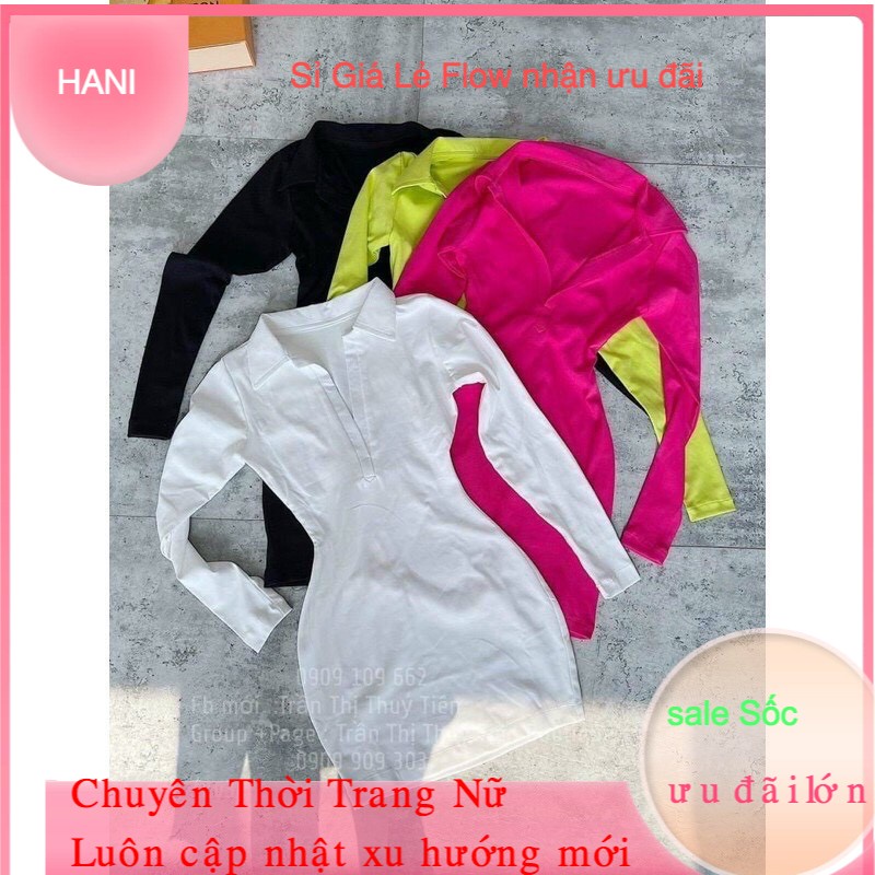 ĐẦM POLO TAY DÀI SIÊU XINH CHUẨN MẨU ẢNH Ôm Body Dáng chuẩn Đẹp