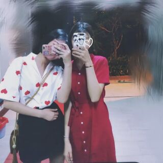(Thanh lý nghỉ bán) Váy cúc dài màu đỏ