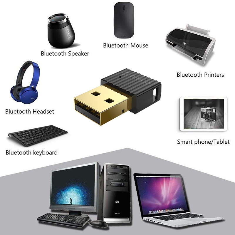 ORICO Bộ thu bộ điều hợp USB Bluetooth 5.0 kết nối Tai nghe bàn phím chuột với máy tính xách tay Hỗ trợ hệ thống Windows