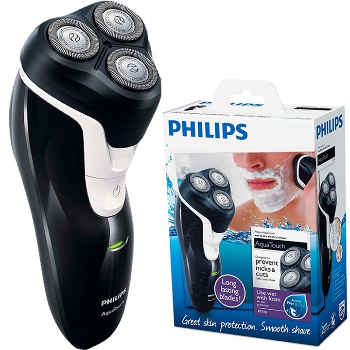 Máy cạo râu Philips AT610 - Lưỡi cắt CloseCut lướt nhẹ nhàng, không dây tiện dụng - Bảo hành 24 tháng