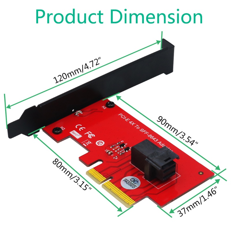 Mô Đun Chuyển Đổi NAMA SFF 8643 Sang PCIe 4X 2.5 Inch U.2 PCIe-NVMe 36-Pin SSD