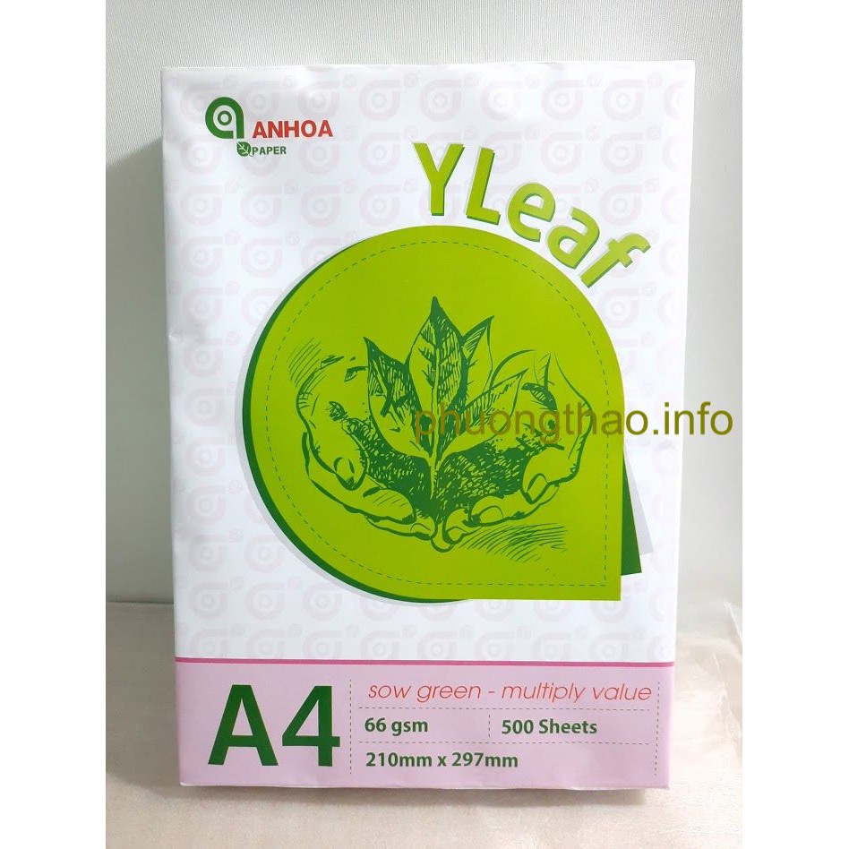 [ Giá tại kho ] Giấy An Hòa - Yleaf A4/ ĐL66 - 500 tờ/ram ( Made in Việt Nam )