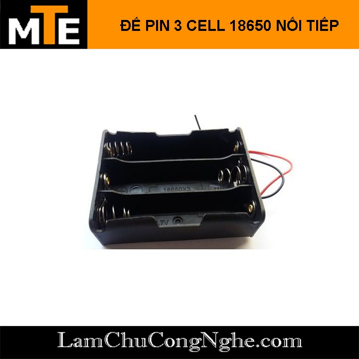 Hộp đế pin 18650 3 ngăn nối tiếp