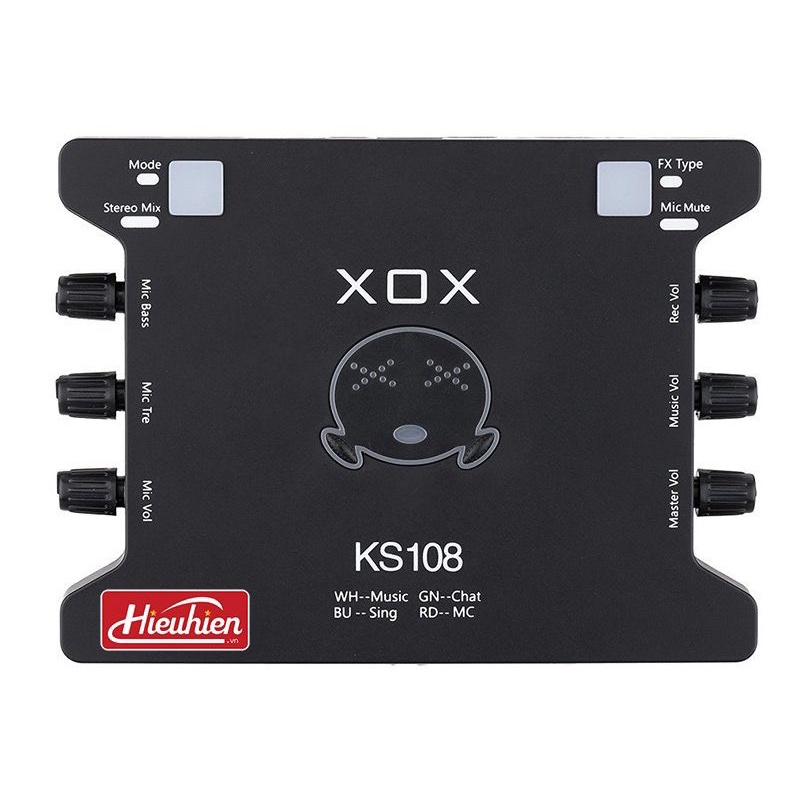 Sound Card XOX KS108 Bản Tiếng Anh. Chuyên Dùng Thu Âm, Karaoke, Livestream, Âm Thanh Sống Động. Bảo Hành 12 Tháng