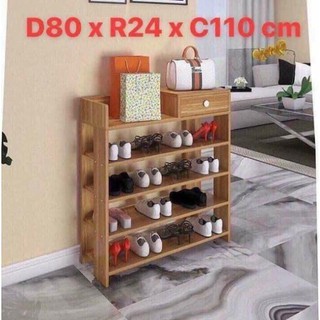 Kệ giày gỗ 5 tầng. Kệ gỗ để giầy dép 5 tầng. Kích thước 75 x 24 x 83cm. Gỗ MDF phủ Melamine. 