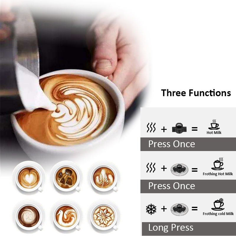 [BioloMix Brand] Máy làm nóng sữa bằng điện 3 chức năng với mật độ bọt mới cho Latte Cappuccino Chocolate
