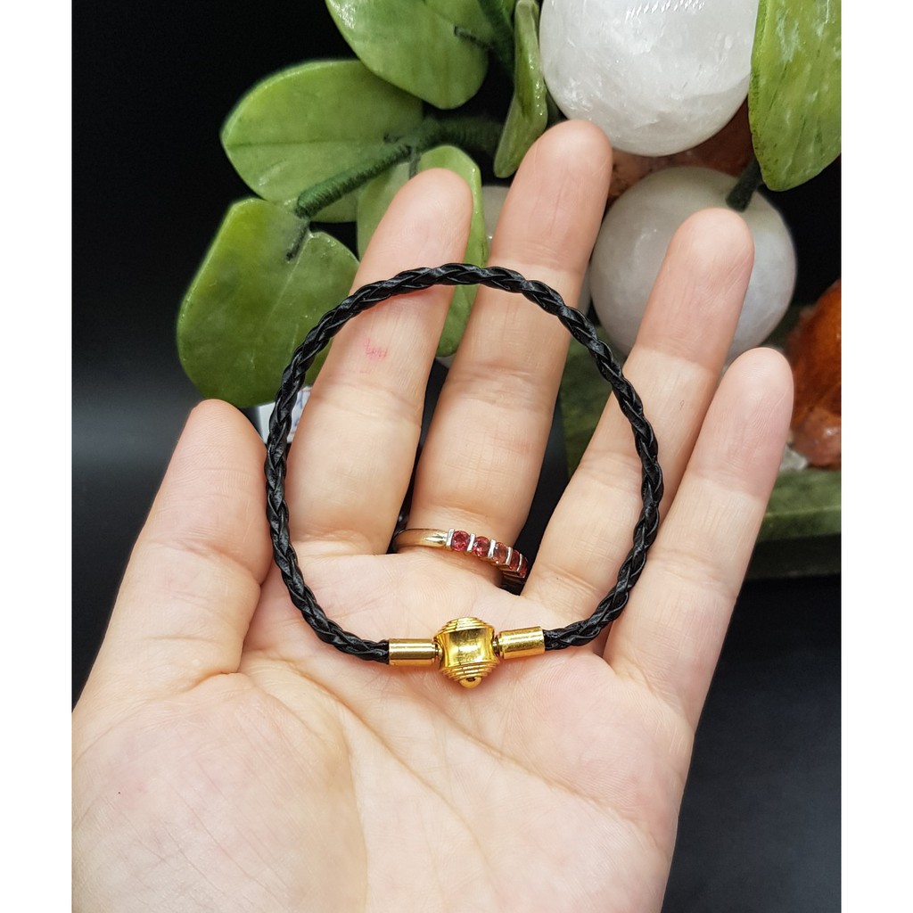 Dây da xoắn tròn màu Đen/Đỏ làm vòng tay, đồ handmade,..... (Size 3mm)