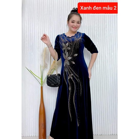 ĐẦM DẠ HỘI DỰ TIỆC TRUNG NIÊN  THIẾT KẾ NHUNG CAO CẤP