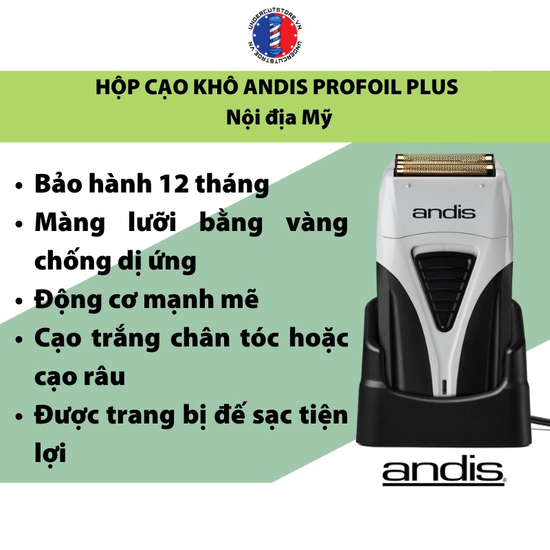 Hộp Cạo Râu - Hộp Cạo Khô  Andis Profoil Plus