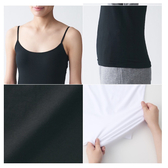 Muji Bộ 2 Áo Hai Dây Co Giãn Vải Jersey