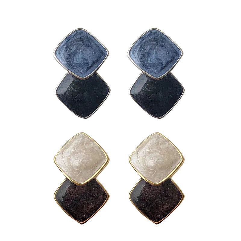 Bông hoa tai hai màu thiết kế độc đáo A762