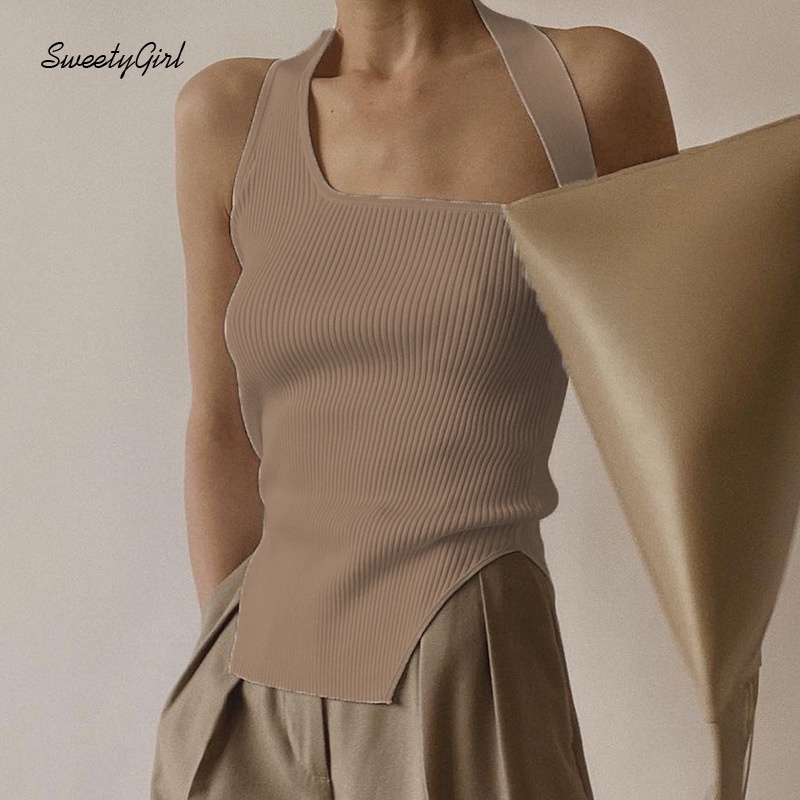 Áo kiểu tank top hở lưng ôm dáng màu trơn thời trang dành cho nữ