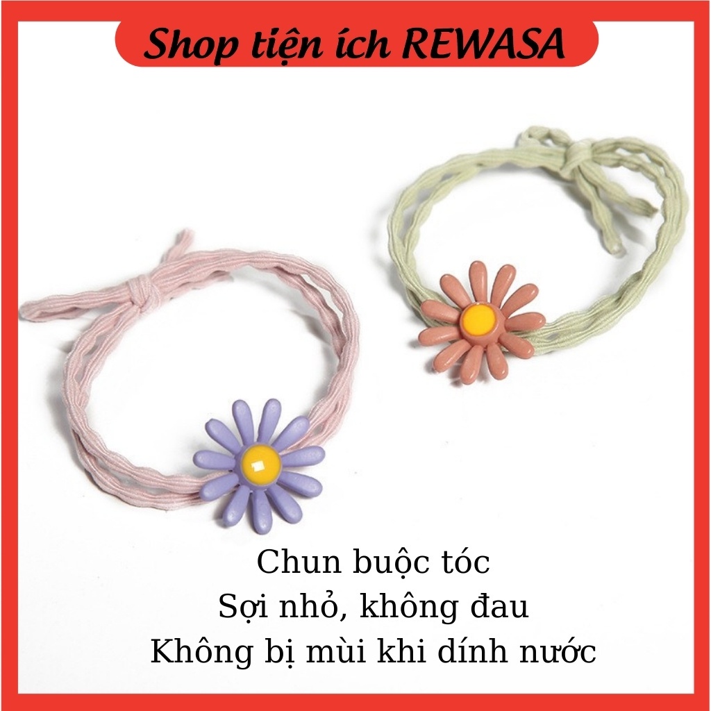 Chun buộc tóc hoa cúc Hàn Quốc cho bé gái sợi nhỏ không đau combo 3 chiếc Rika BT0001