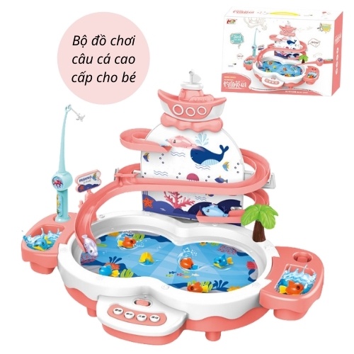 Bộ đồ chơi câu cá tháp trượt cao cấp chơi được với nước cho bé trai và bé gái 2 3 4 5 6 7 tuổi. Đồ chơi trẻ em
