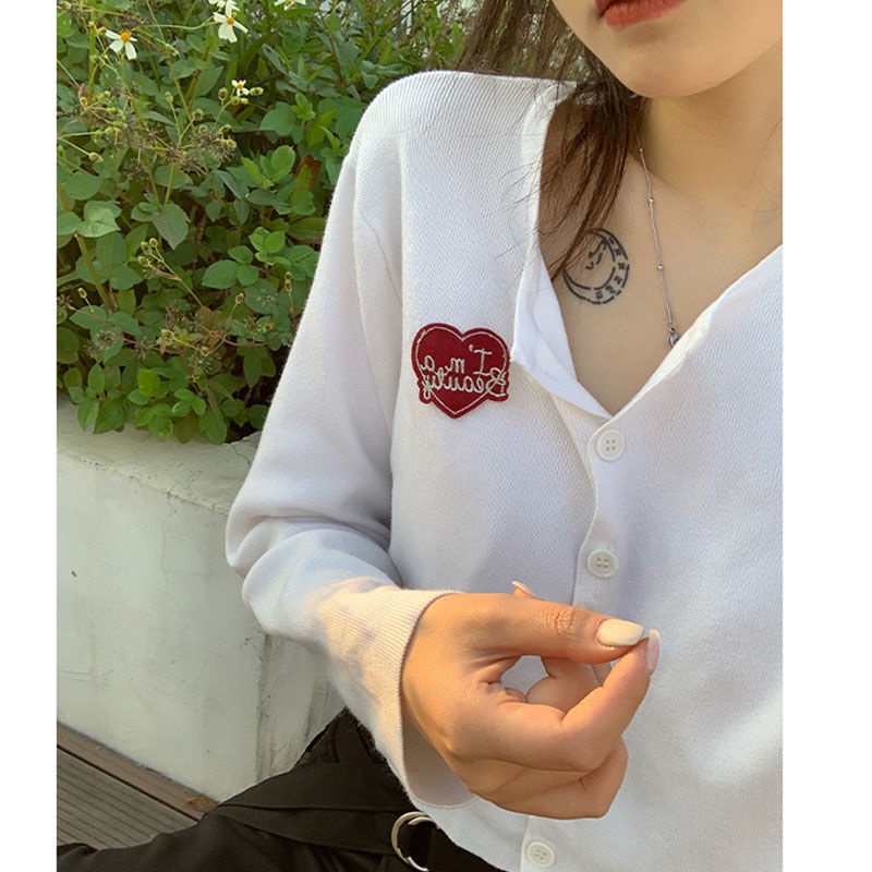 Áo cardigan dệt kim tay dài ôm dáng phong cách Hàn Quốc thời trang xuân hè cho nữ