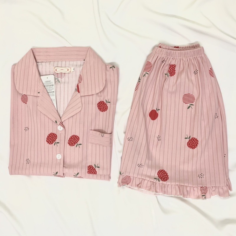 Pijama Mặc Nhà, Bộ Ngủ Nữ Cotton Ngắn Tay Trắng và Hồng Siêu Xinh CCCP02