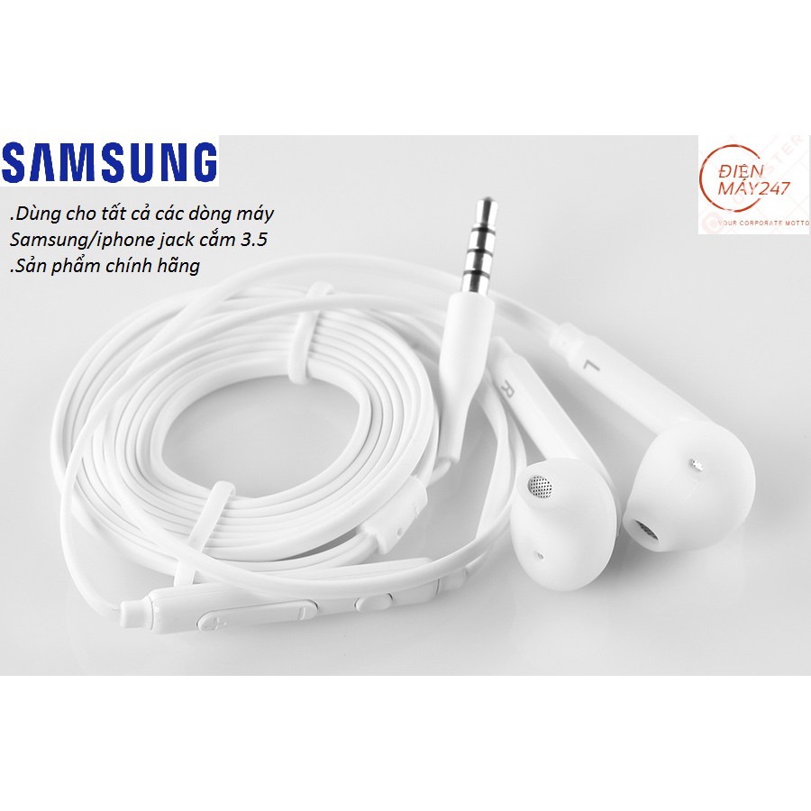 Tai nghe Samsung - Lỗi 1 đổi 1 - jack 3.5mm phân phối chính hãng (Dùng được cho các dòng điện thoại khác)