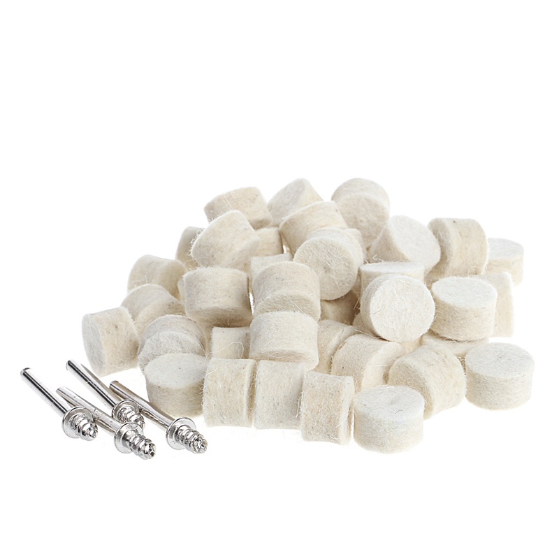Bộ 50 Bông Len Đánh Bóng 13mm + 4 Trục 3.15 mm