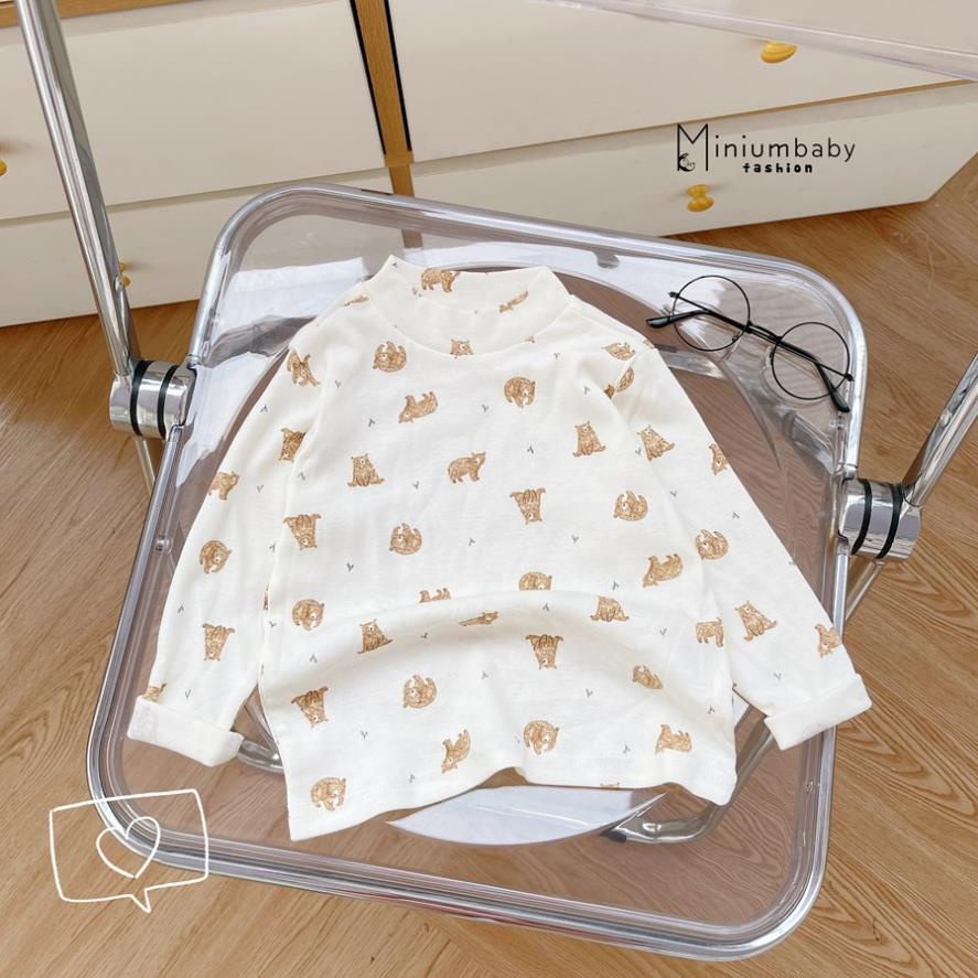 Áo dài tay thu đông mặt trời, gấu, nơ cho bé gái/trai chất liệu 100% cotton cao cấp, quần áo trẻ em MiniumBaby-A1287